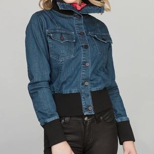 Kimes Ranch L Rosie denim western bomber jacket